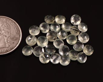 AAA Natural Prehnite Rutile Round Checkerboard Cut Briolette Calibrated Loose Gemstone Jewelry Making Wholesale Lot ( Size 3MM To 30MM )