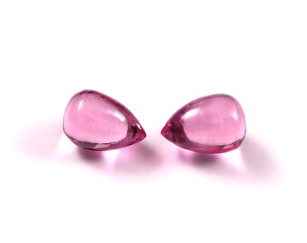 Lab Grown Pink Sapphire Smooth Drops, Teardrop Shape Loose Gemstone (4x6MM-15x20MM)
