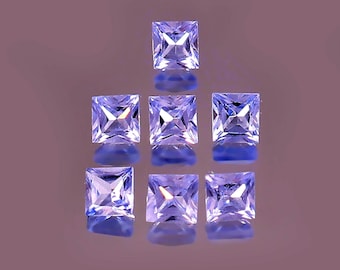Lab Grown Blue Sapphire Square Princess Cut Faceted Loose Gemstone Jewelry Making Wholesale Lot ( 2MM To 20MM )