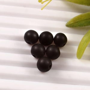 AAA Natural Black Onyx Matte Smooth Balls 3MM To 30MM Black Onyx Matte Healing Crystal Spheres Loose Gemstone Round Balls Jewelry Making