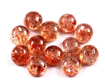 AAA Natural Sunstone Round Cabochon: Loose Gemstone, Jewelry Making