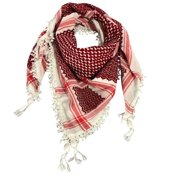 Keffiyeh - Red/White Made in Palestine