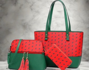 Watermelon 3pc Bag Set – A Tribute to Palestinian Heritage