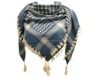 Azure Coast Keffiyeh – Peace of the Mediterranean (Powder Blue/Sand)
