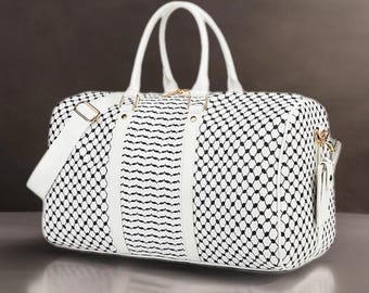 Keffiyeh-Inspired PU Leather Travel Bag