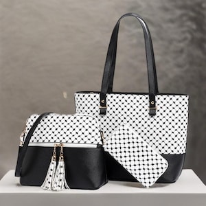 Conjunto de tres bolsos con patrón de keffiyeh: un homenaje a la herencia y la resiliencia palestinas