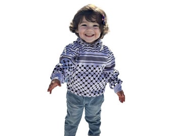 Toddlers and Kids Kufiya Pattern Pullover Hoodie