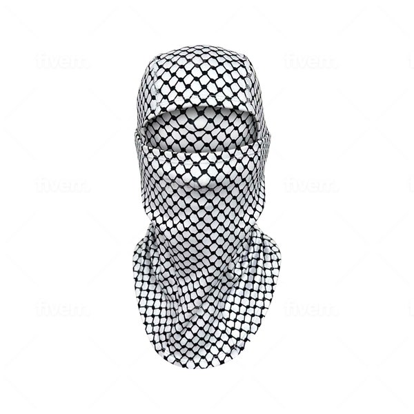 Palestinian Kufiya Style Ski Mask Face Mask Balaclava Keffiyeh neck gaiter not scarf