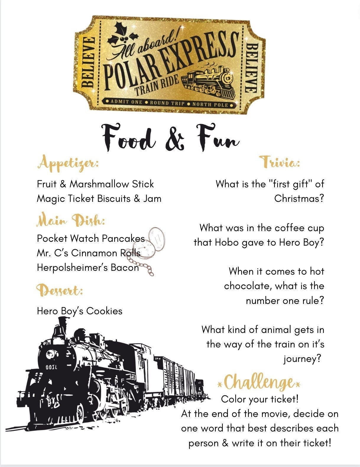 Polar Express Family Movie Night - Etsy