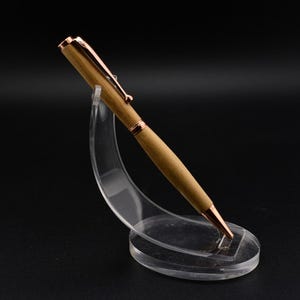 Handgemaakte pen van acaciahout – 14-karaats verguld mechanisme – Milieuvriendelijk cadeau voor mannen of vrouwen – Uniek Frans vakmanschap