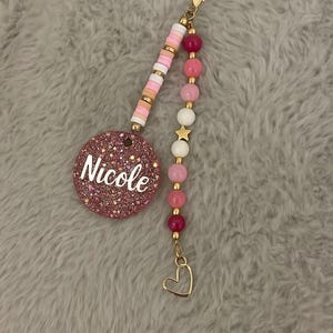 Personalized Beaded Keychain | Custom Name Resin Keychain