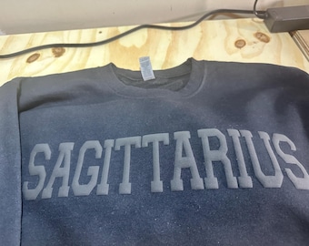 Zodiac Puff Vinyl Sweatshirts and Hoodies (Please read the description)