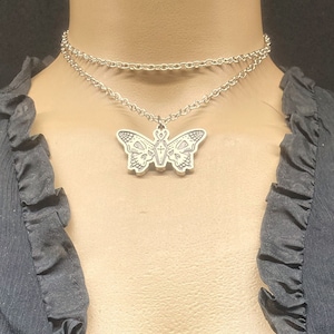 Gothic Butterfly Necklace | Beautiful Design With Skull, Cross And Coffin Detail.
