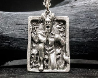 Handmade Sterling Silver Devil Pendant: Gothic Horror Necklace