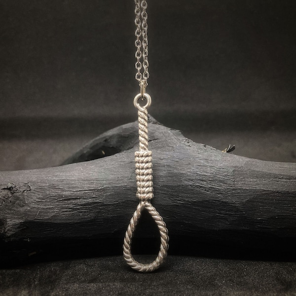 Collier de nœud coulant du pendu | Collier de nœud coulant du pendu | Bijoux d’horreur | Bijoux gothiques | Mode effrayante