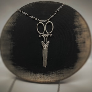 Scissors Necklace |  Big Scissors Pendant | Tailor Gift  | Gift for hairdresser |  Silver Scissors Necklace