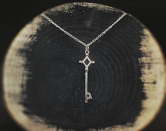 Dainty Key Necklace: Sterling Silver Charm, Minimalist Pendant