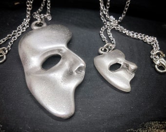 Mask Necklace, Phantom of the Opera Masquerade Mask Pendant, Handmade Necklace, Face Necklace, Face Jewelry, Mask Jewelry