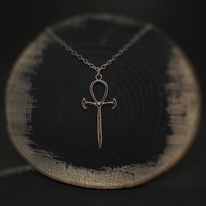 Vampire Ankh Pendant Necklace, Gothic Jewellery, Goth, Punk, Emo, Rock, Horror, Boho
