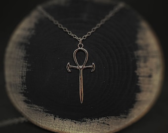 Vampire Ankh Pendant Necklace, Gothic Jewellery, Goth, Punk, Emo, Rock, Horror, Boho