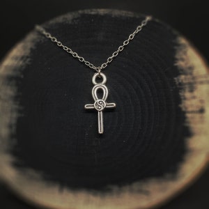 Yin Yang Cross Necklace: Minimalist Silver Plated Design