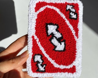 Handmade Uno Reverse Card, Personalizable Gift, Custom Punch Needle Accessories