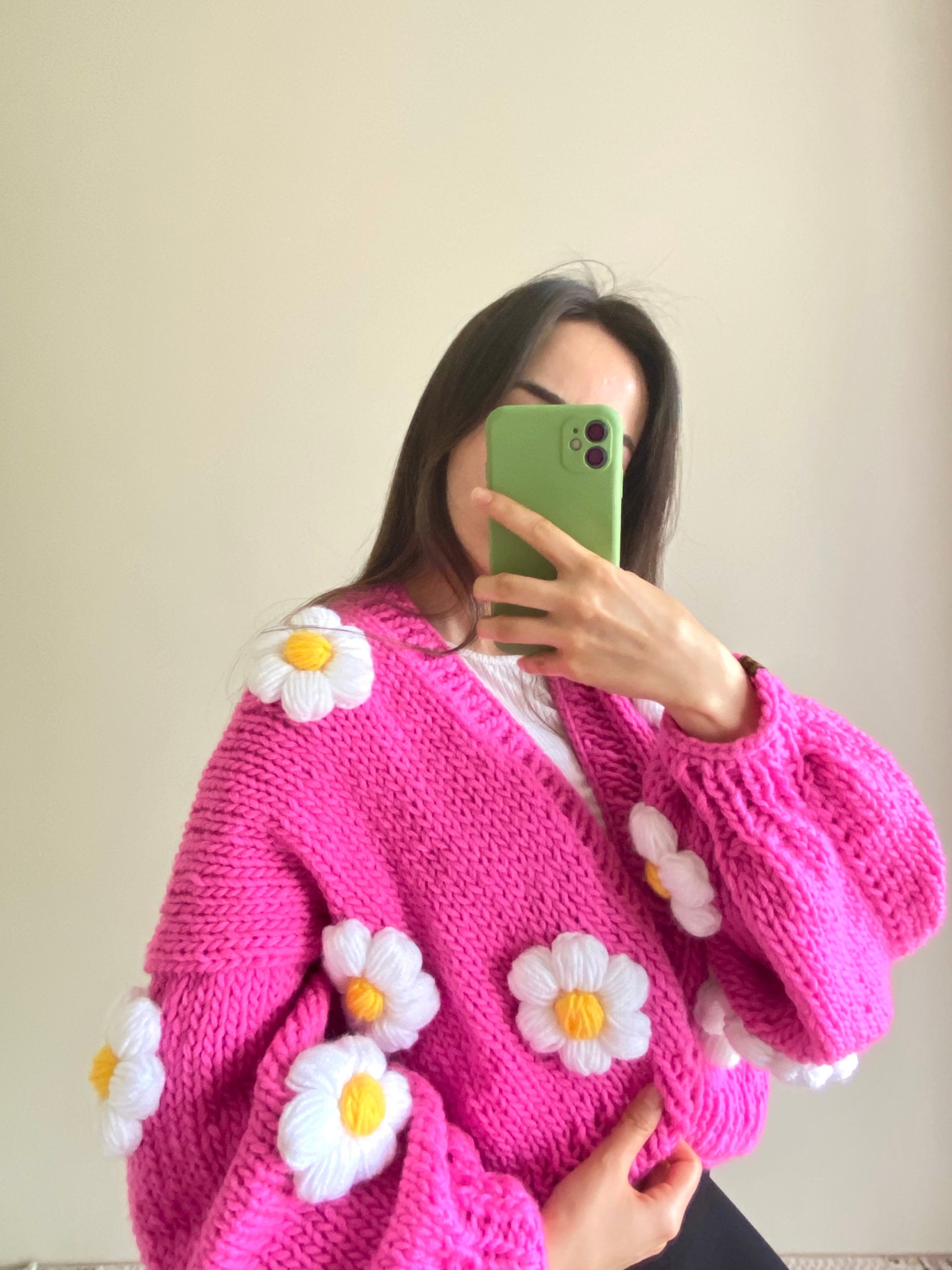 トップス Rose flower motif cardigan pink Rose flower motif short sleeve cardigan | ファッション通販