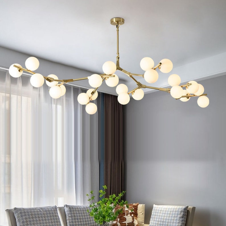 Creative Branch Arm Chandelier 12/18/24 Molecular Balls Light Fixtures Slanted Ceiling, Remodel For Living Room Office Bedroom Dining Room zdjęcie 1