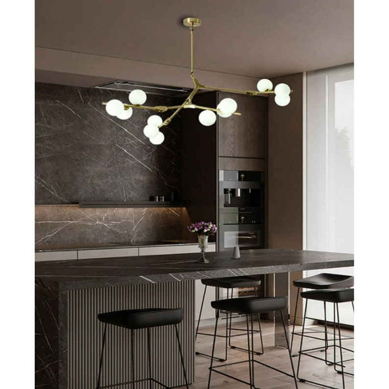 Creative Branch Arm Chandelier 12/18/24 Molecular Balls Light Fixtures Slanted Ceiling, Remodel For Living Room Office Bedroom Dining Room zdjęcie 3