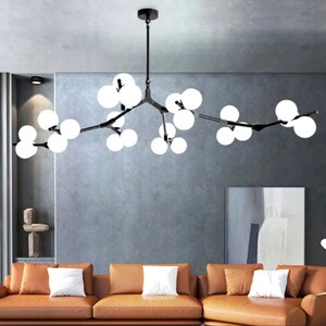 Creative Branch Arm Chandelier 12/18/24 Molecular Balls Light Fixtures Slanted Ceiling, Remodel For Living Room Office Bedroom Dining Room image 2