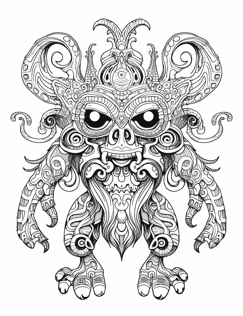 42 Fantasy Creatures Coloring Pages Coloring Page Book - Etsy