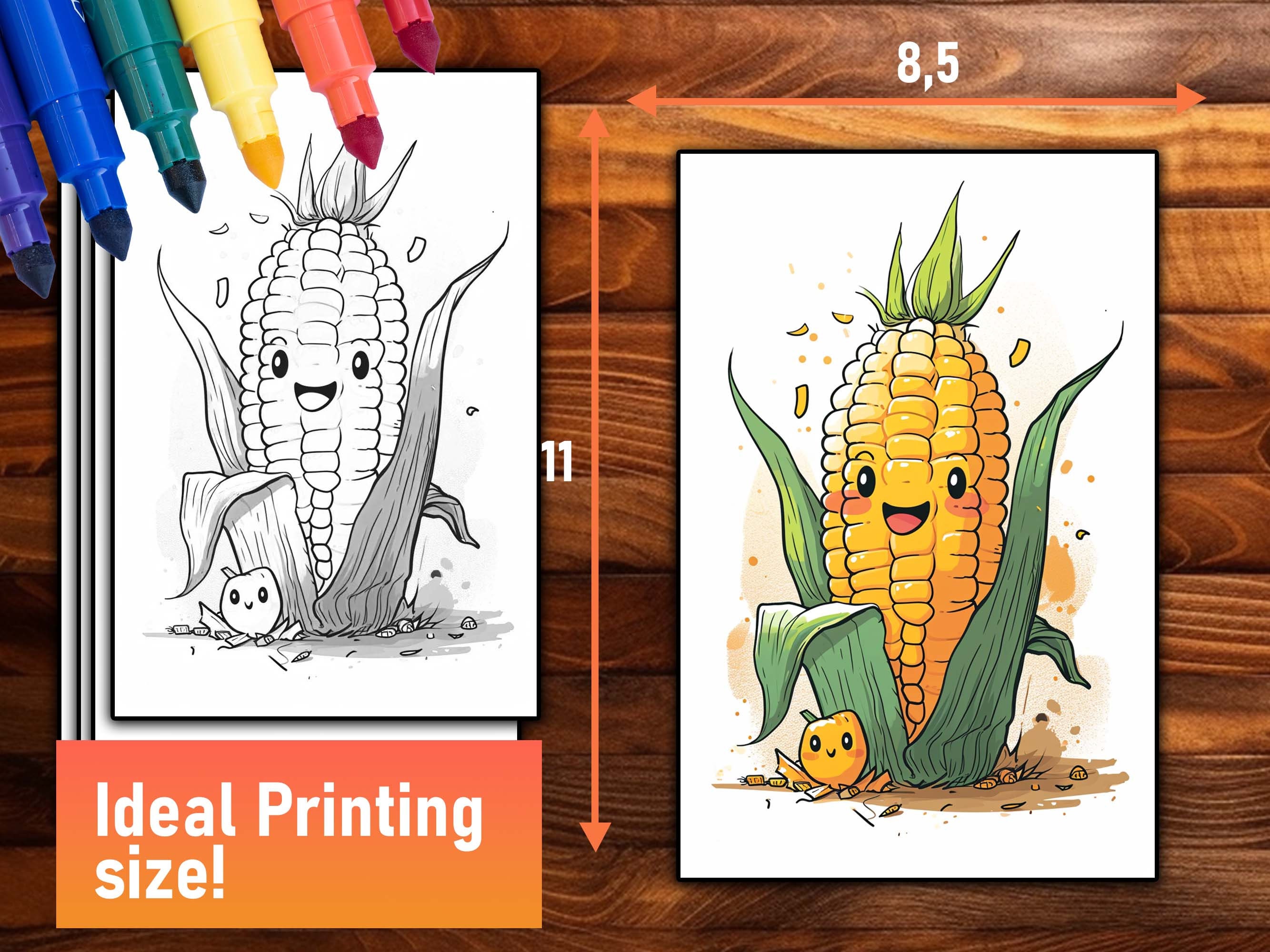 25 Kawaii Food Coloring Pages for Kids, Cute Printables Snacks, Anime ...