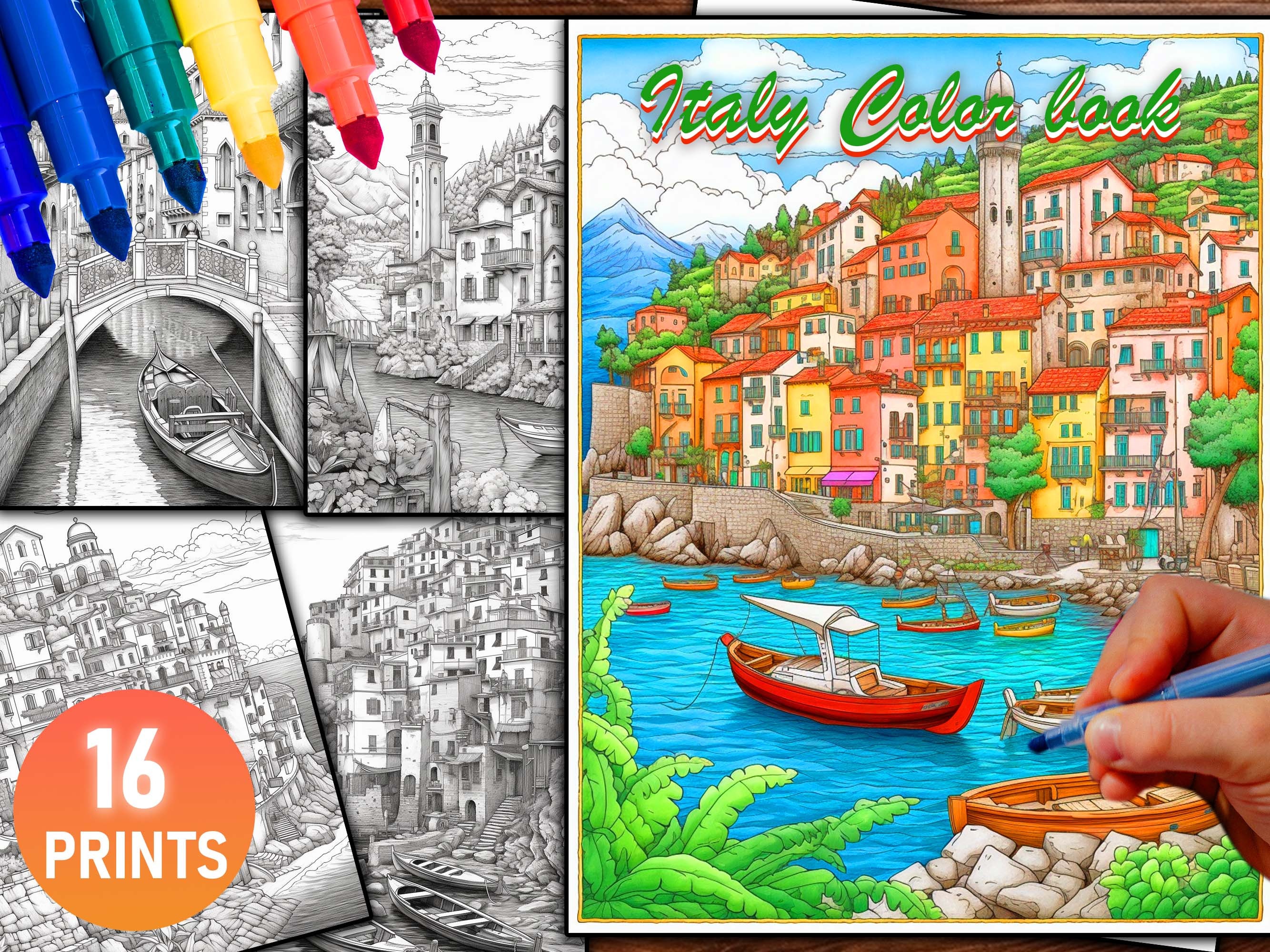 Italy Coloring Book Pages, Coloring Page Italy, Printable Italy Europe