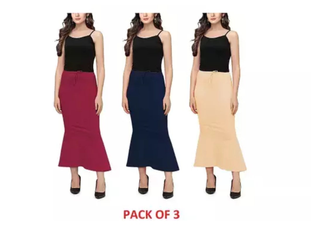 3 Pack Saree Shapewear for Women Lycra Underskirt Long Full Slips