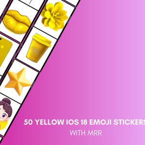50+ Yellow Emoji Stickers for iOS18 – Girly Aesthetic Emoji Pack with MRR