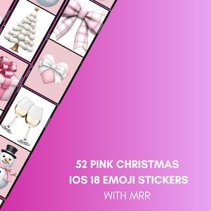 50+ Pink Christmas Emoji Stickers for iOS18 – Girly Aesthetic Emoji Pack with MRR