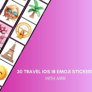 30+ Travel Emoji Stickers for iOS18 – Girly Aesthetic Emoji Pack with MRR