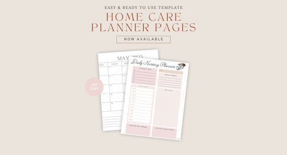 Home Care Planner Pages - Instant Digital PDF Downloads w/Printer-Friendly Copies