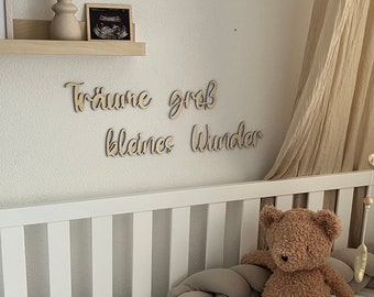 Dream big, little miracle, wood saying, wooden sign, children's room, baby room, wall decoration, wall decal,