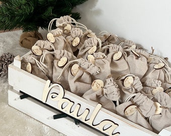 DIY personalisierter Adventskalender mit Name, Adventskalender aus Holz, Adventskalender zum Befüllen, weihnachten, advent