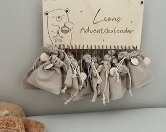 personalisierter Adventskalender mit Name, Adventskalender aus Holz, Adventskalender zum Befüllen, weihnachten, advent