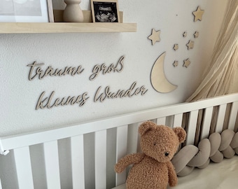 Dream big, little miracles, wooden saying, wooden sign, children's room, baby's room, wall decoration, wall sticker