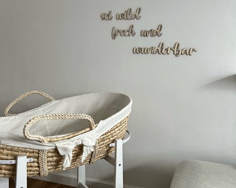 Wees brutaal, wild en prachtig houten spreuk, houten bord, kinderkamer, babykamer, wanddecoratie, muurtattoo