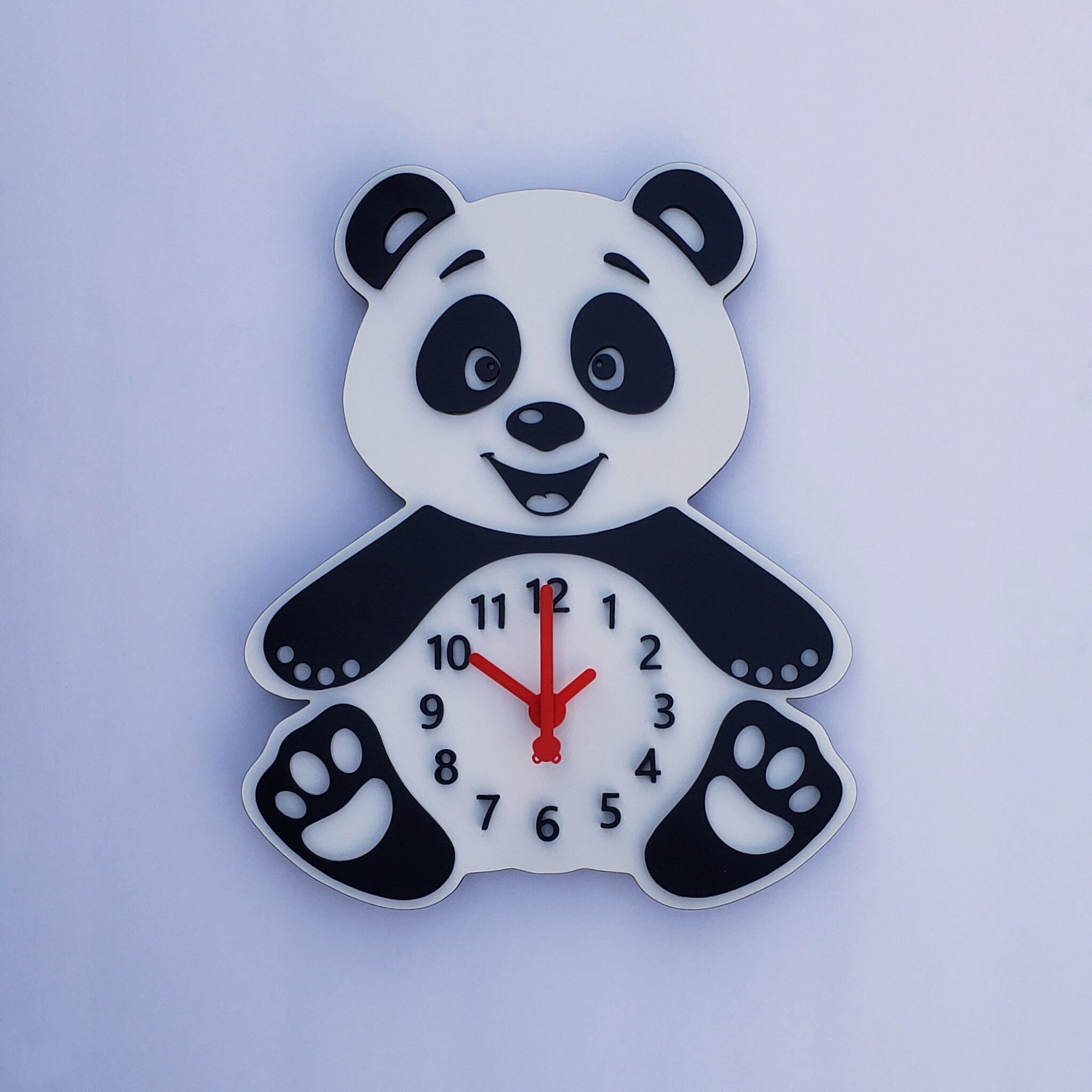 Hand Clock Panda Panda Wall Clock - Etsy