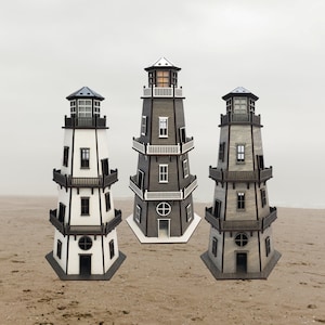 Lighthouse w/LED Beacon Light Premium Finish - 3 Color Stain Combinations To Choose From