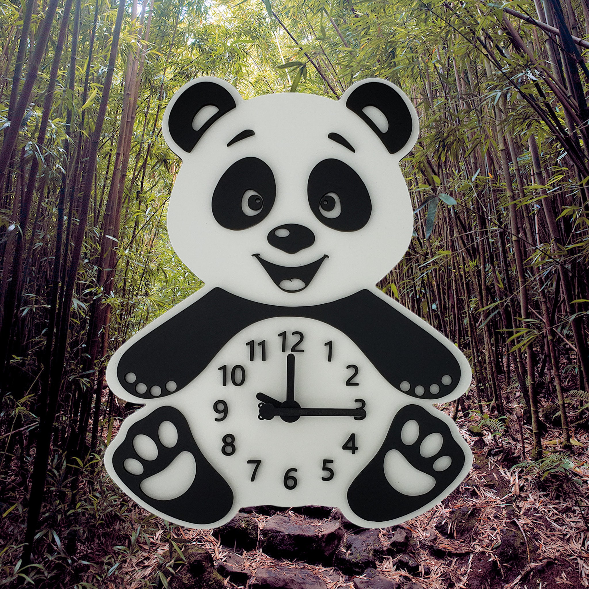 Hand Clock Panda Panda Wall Clock - Etsy