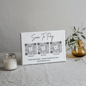 Scan To Pay Sign, Scan And Pay Signs, Payment Sign, Scan To Pay Template, Small Business Sign, Venmo Sign, Ways To Pay Template,