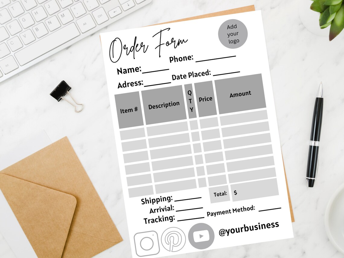 Editable Order Form Template Printable Shirt Order Form Editable Editable order form template printable shirt order form editable