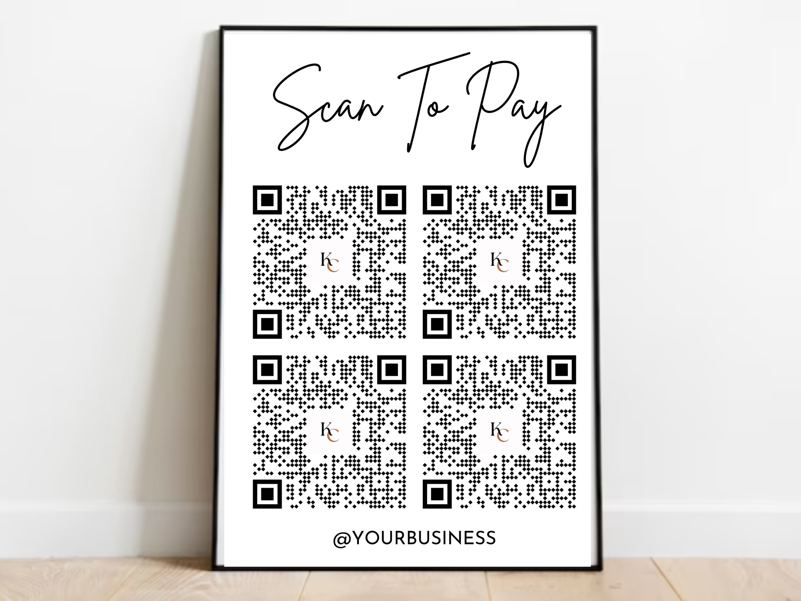 Scan to Pay Template, Payment Method Sign, Payment QR Code, Cashapp ...