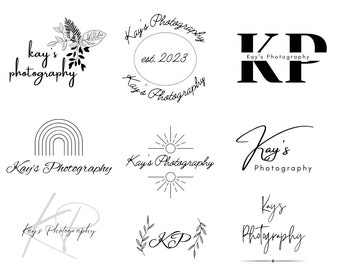 9 plantillas minimalistas de logotipos de empresas boho, logotipos de bricolaje, logotipos de fotografía, logotipos minimalistas, logotipos de Etsy, logotipos florales para pequeñas empresas